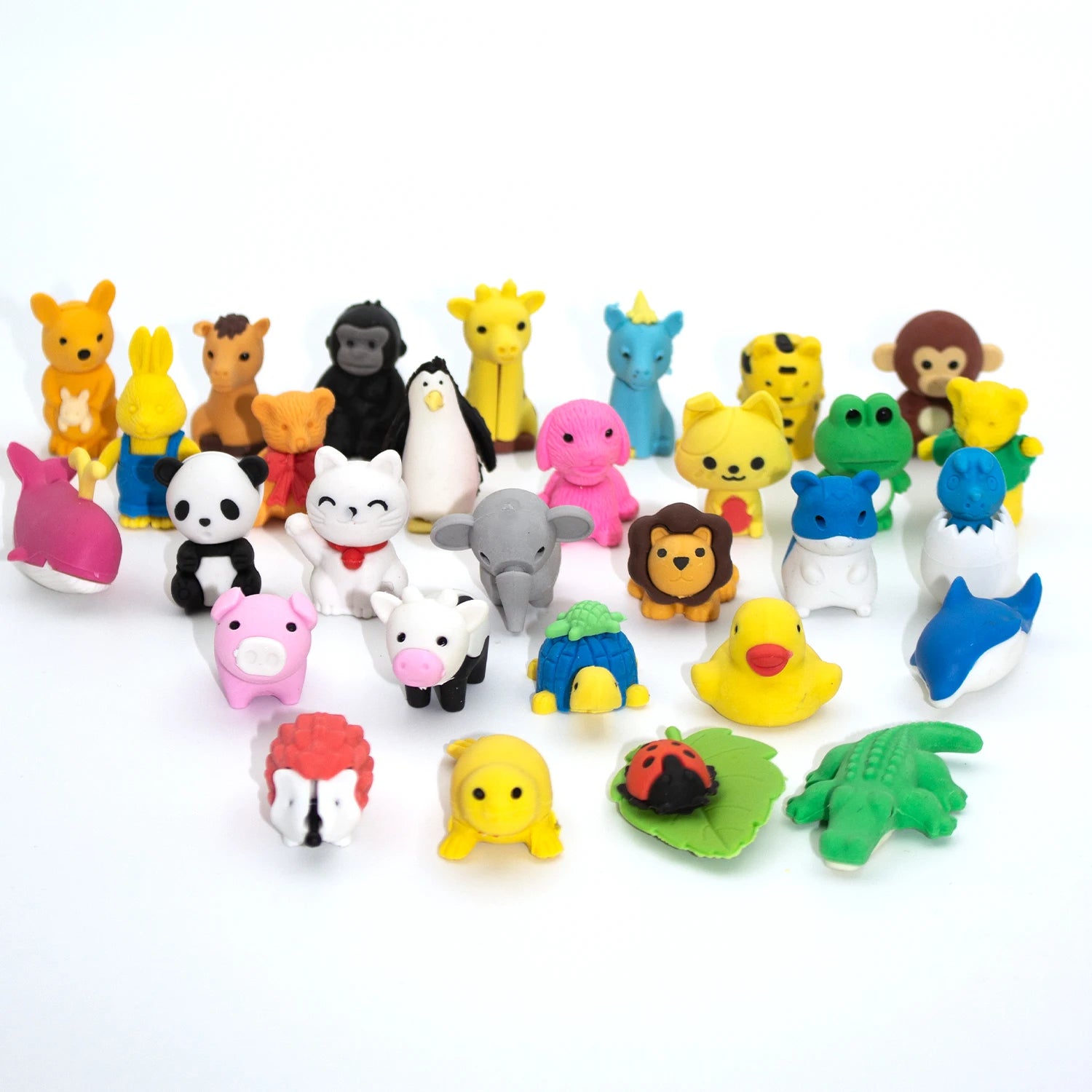 30 Random Cute Animal Erasers, Colorful Mini Erasers, Student Desktop Stationery Supplies, Party Gifts, School Gift Supplies