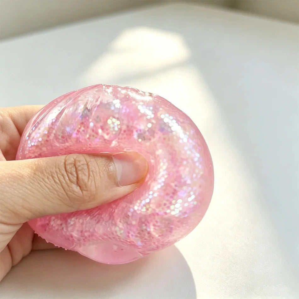 Glitter Dumpling Squishy Set – Slow Rise Squeeze Toy with Box