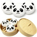 Cute Pig Panda Dumpling Squishies Toy with Steamer, Squishy Dough Ball Party Favor Stress Relief Gift, Kawaii Food Squeeze Toys