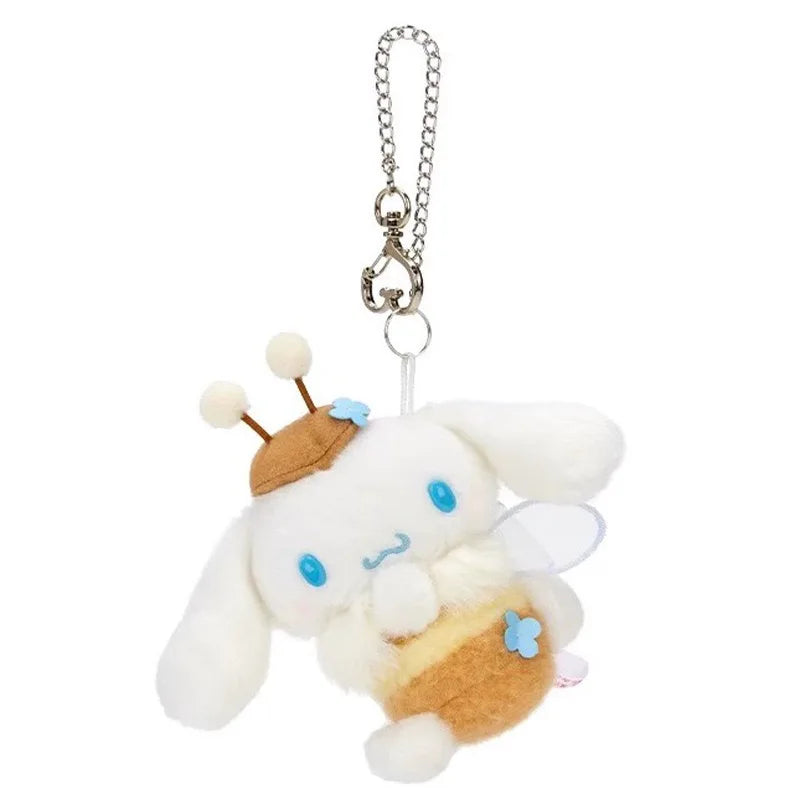 Sanrio Blossom Field Plush Keychain – Kuromi, Cinnamoroll & My Melody Floral Bag Charm