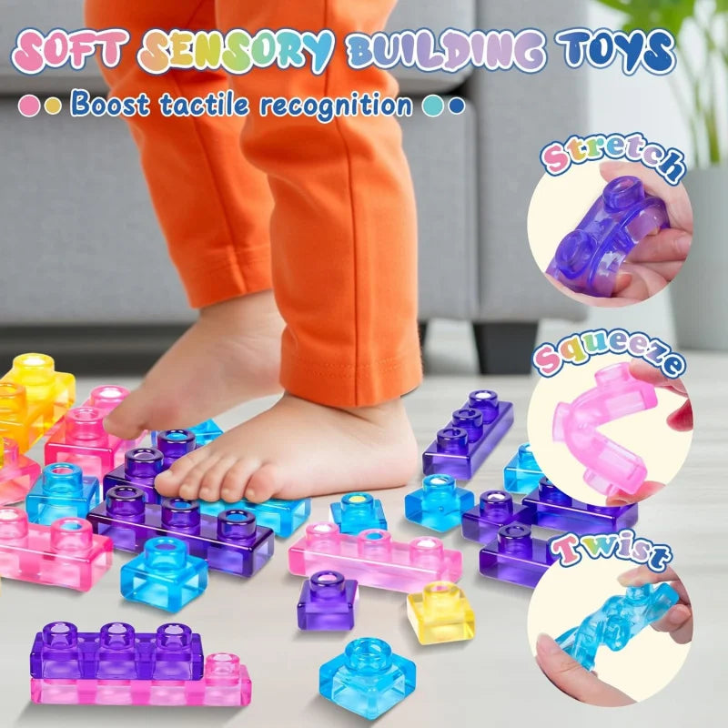 Kawaii Jelly Squishy Building Blocks – 40 Pieces 🧩💕✨