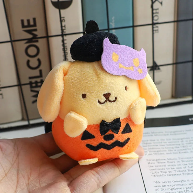 Sanrio Halloween Ghost Plush Keychain - Kawaii Hello Kitty Kuromi Cinnamoroll My Melody Ghost Bag Charm