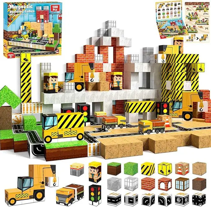 Magnetic Building Blocks Mine World Magnet Cube for Stacking Construction Set Educate Sensory Toys Kids Boys Girls Ages 3+ DIY
