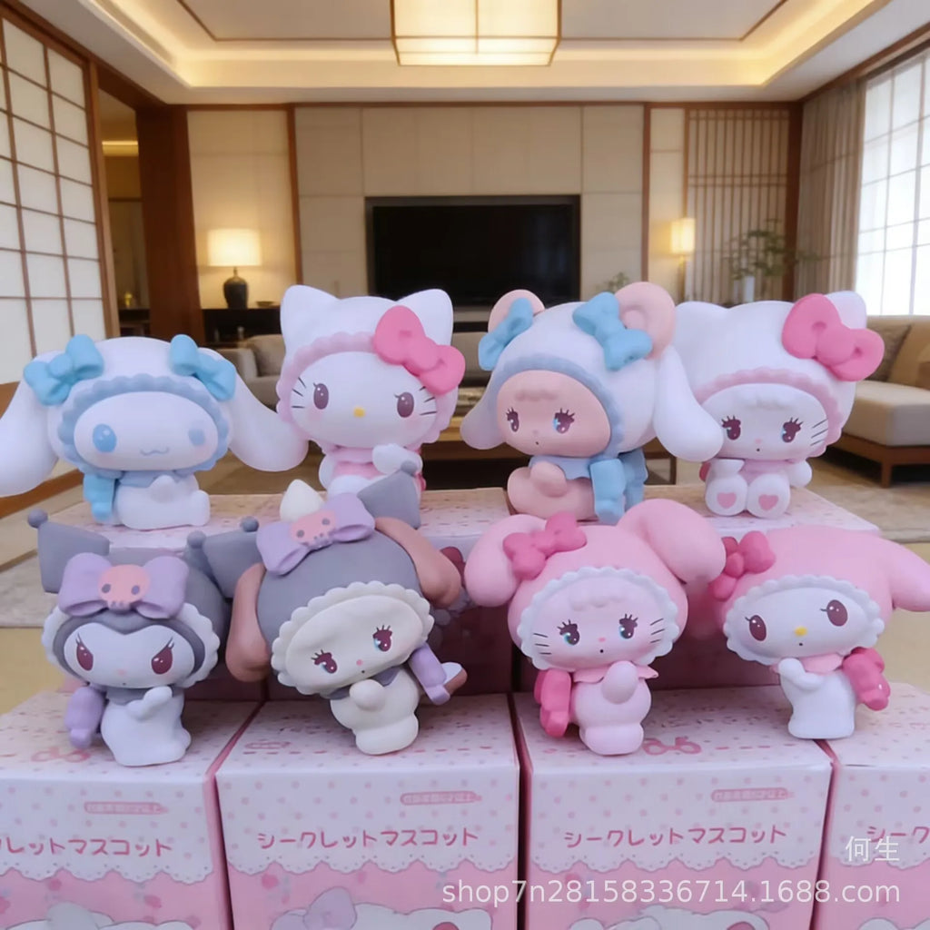 Sanrio Characters Blind Box Hello Kitty Kuromi Cinnamoroll Mymelody Mikko Illustration Joint Model Collectible Boy Girls Gifts