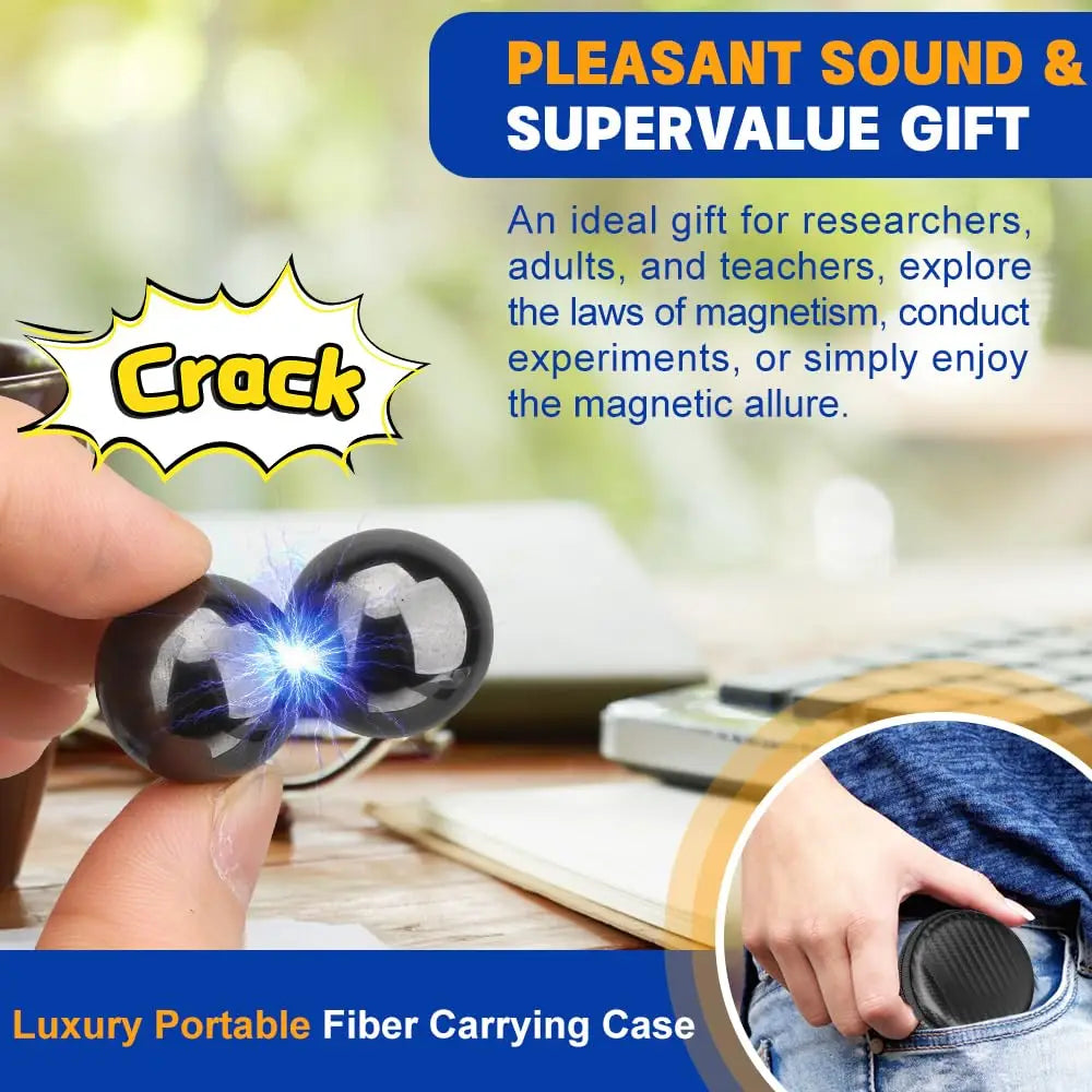 Magnetic Hematite Fidget Ball Roller – Calming Sensory Desk Toy for Adults