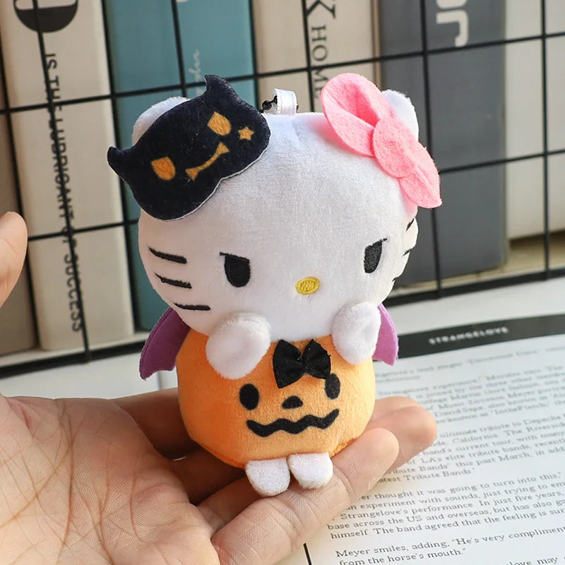 Sanrio Halloween Ghost Plush Keychain - Kawaii Hello Kitty Kuromi Cinnamoroll My Melody Ghost Bag Charm