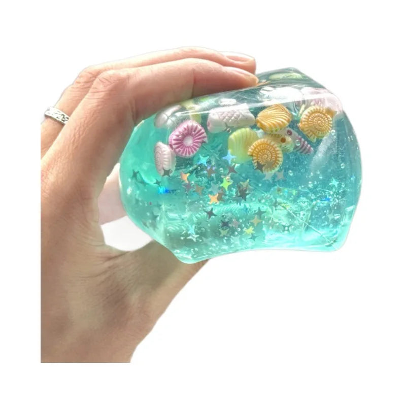 Squishy Maltose Cubes Fidget Toy Super Soft Transparent Star Squeeze Toy Ocean Sensory Anti-stress Toy for Friend Christmas Gift