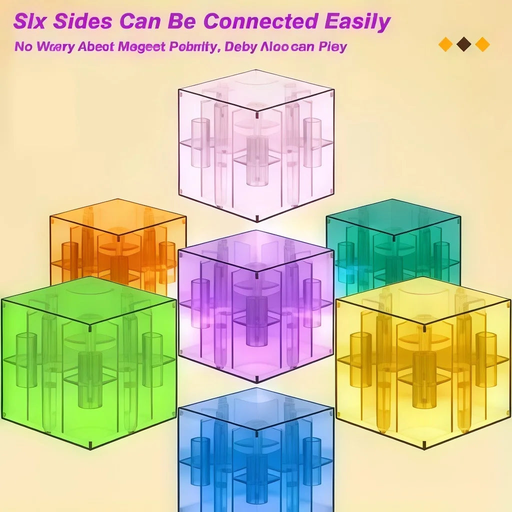 Moc Magnetic Building Blocks Transparent Square Toy Assembly Toy Colorful Cubes Toy for Children Gift DIY toys Construction Toy