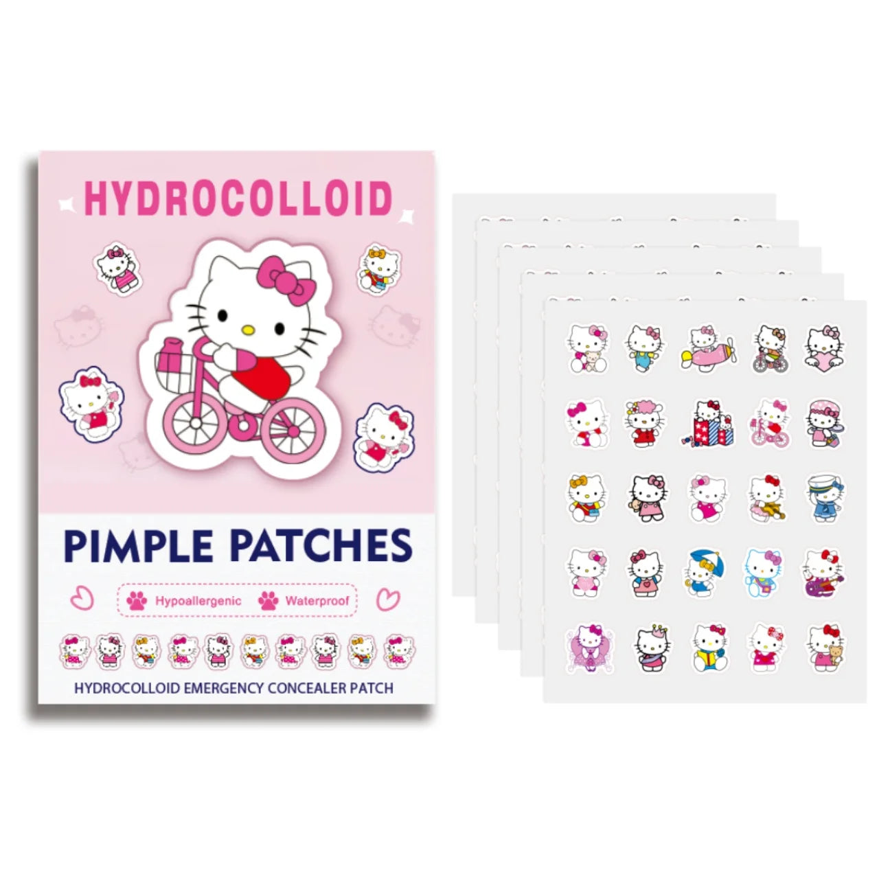 Sanrio Hello Kitty Acne Patches - Kawaii Cartoon Pimple Cover-Up Concealer Stickers - 125pcs