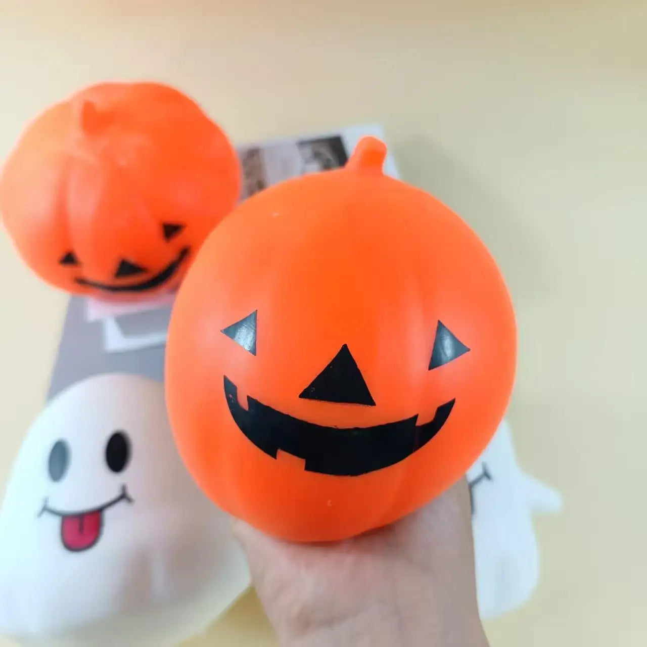 Halloween Ghost & Pumpkin Squishy Toy Set, Slow Rising Stress Relief Fidget Decompression Sensory Toy
