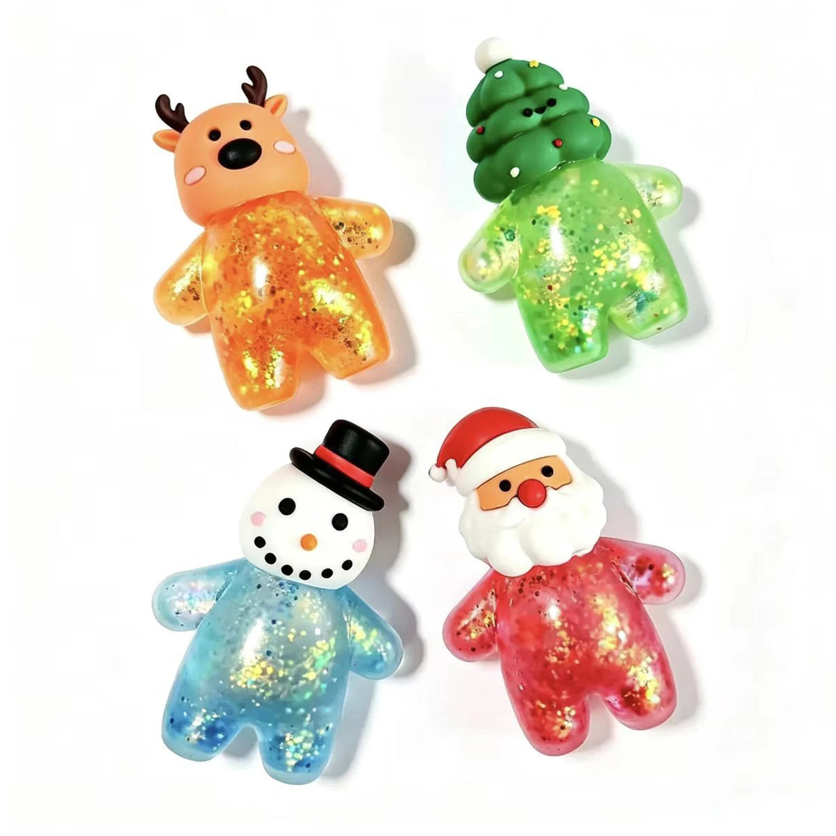 🎄 Christmas Glitter Squishy Characters 🎁 | Festive Little Friends ✨
