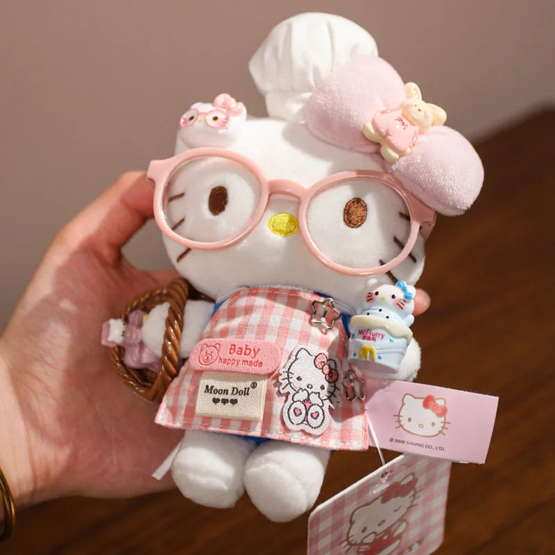 Sanrio Hello Kitty Plush Stuffed Pendant Keychain - 15cm Kawaii Kitty Cat Charm - Birthday Gift