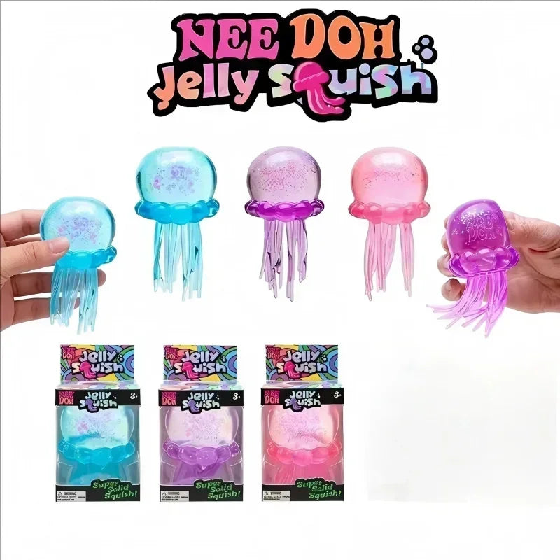 Jellyfish Square Squish Blind Box – Water Jelly Sensory Soft Squeeze Fidget Toy
