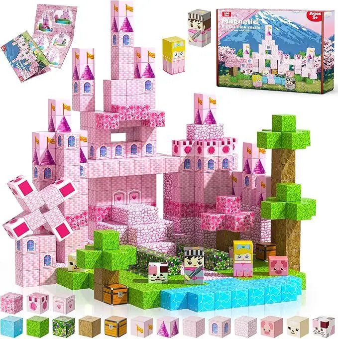 Magnetic Building Blocks Mine World Magnet Cube for Stacking Construction Set Educate Sensory Toys Kids Boys Girls Ages 3+ DIY