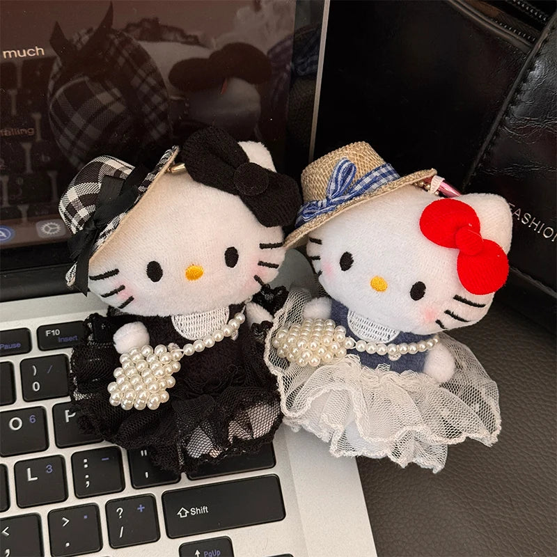 Sanrio Hello Kitty Sunglasses Plush Doll Keychain - Cute KT Cat Keyring Backpack Charm - Birthday Gift
