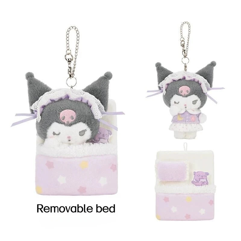Sanrio Good Night Sleep Plush Keychain – Masyumaro, My Melody & Sweet Piano Sleepy Bag Charm