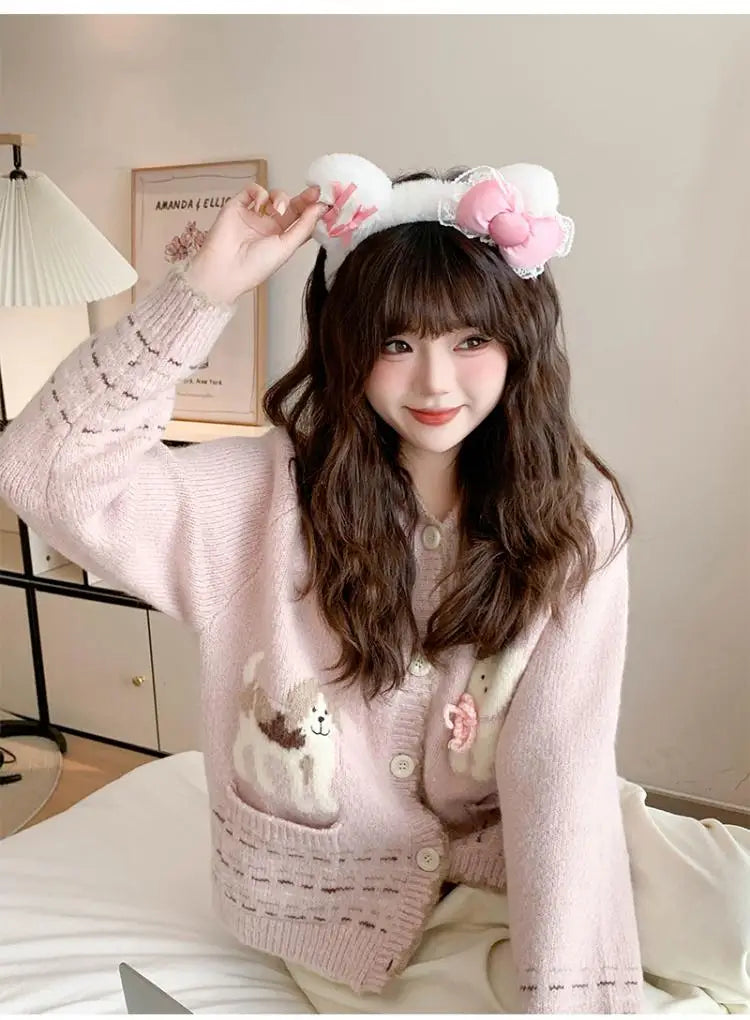 Kawaii Hello Kitty Plush Hairband My Melody Kuromi Pink Black Bow Plush Headband Cosplay Halloween Costume Hair Accessory Gift