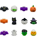 Halloween Mochi Squishy Toys - Ghost, Cat & Pumpkin Squishies for Kids - Stress Relief Party Favors (12, 24, or 36 Pack)