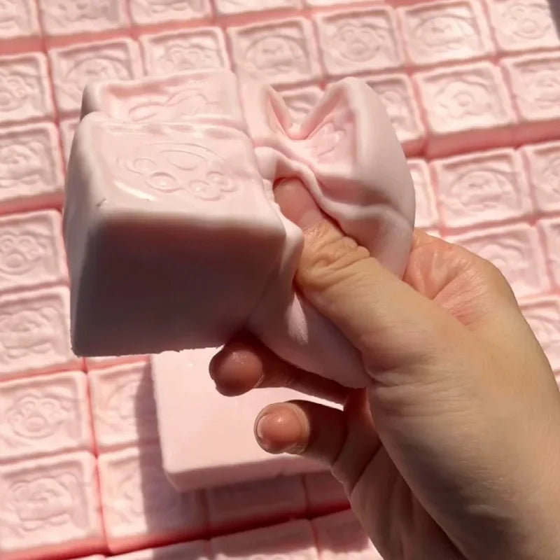Squishy Strawberry Cube Squeeze Toys Slow Rebound Soft Stress Relief Sensory Fidget Toys Anti Anxiety Squeeze Toys for Adults