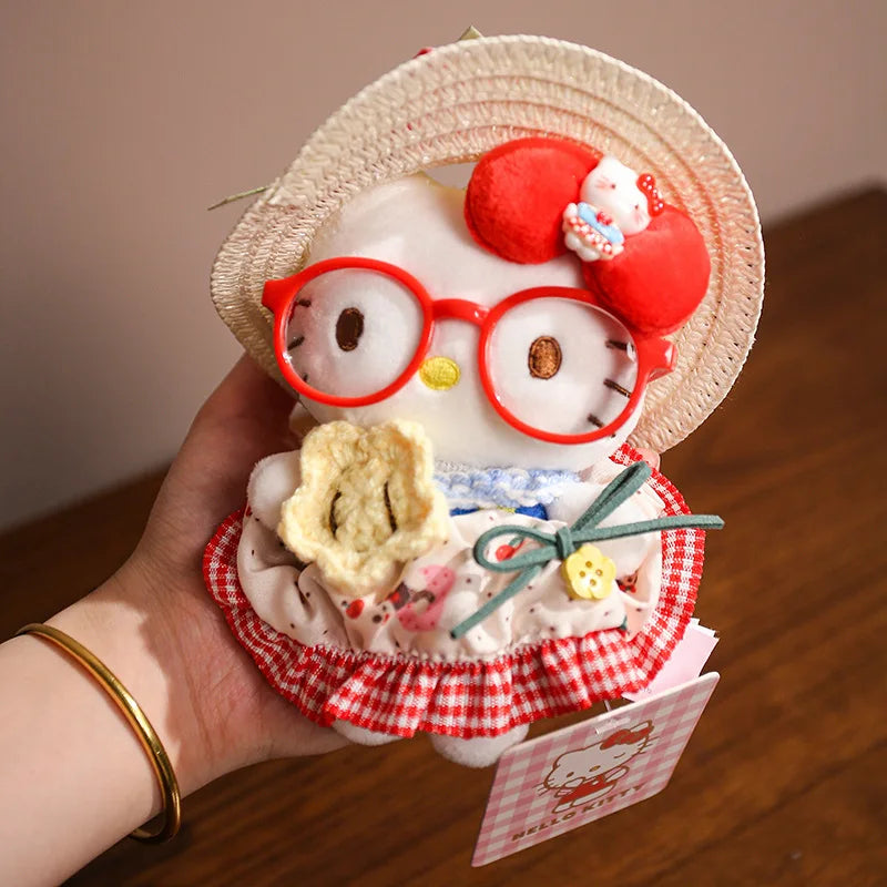 Sanrio Hello Kitty Plush Stuffed Pendant Keychain - 15cm Kawaii Kitty Cat Charm - Birthday Gift