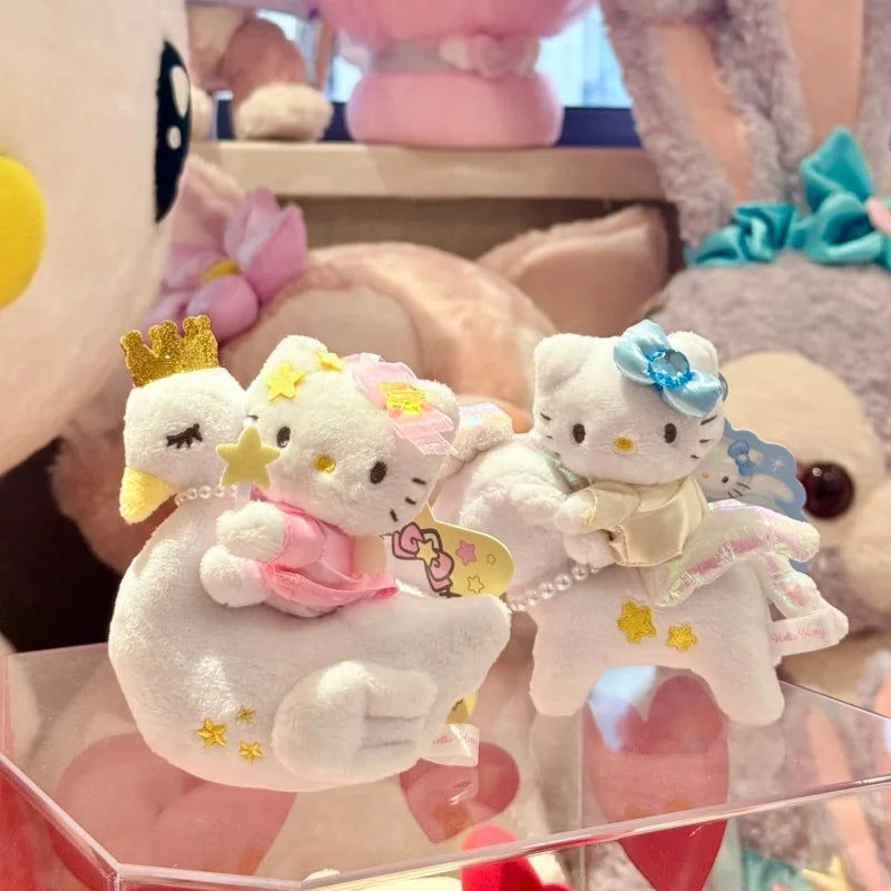 Kawaii Royal Crown Plush Keychain – Kitty Cat, Unicorn & Swan Pendant Doll