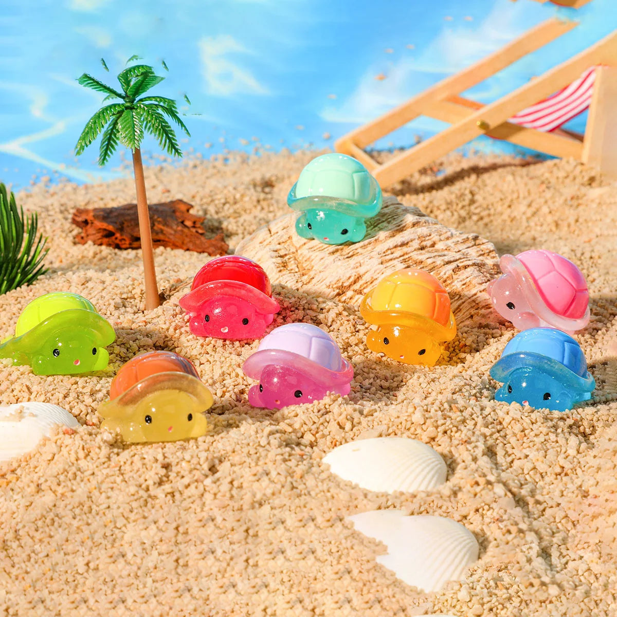 Mini Ocean Resin Turtle Animals Tiny Sea Animals Figurines Marine Miniature Animals Aquarium Ornaments Home Decorations