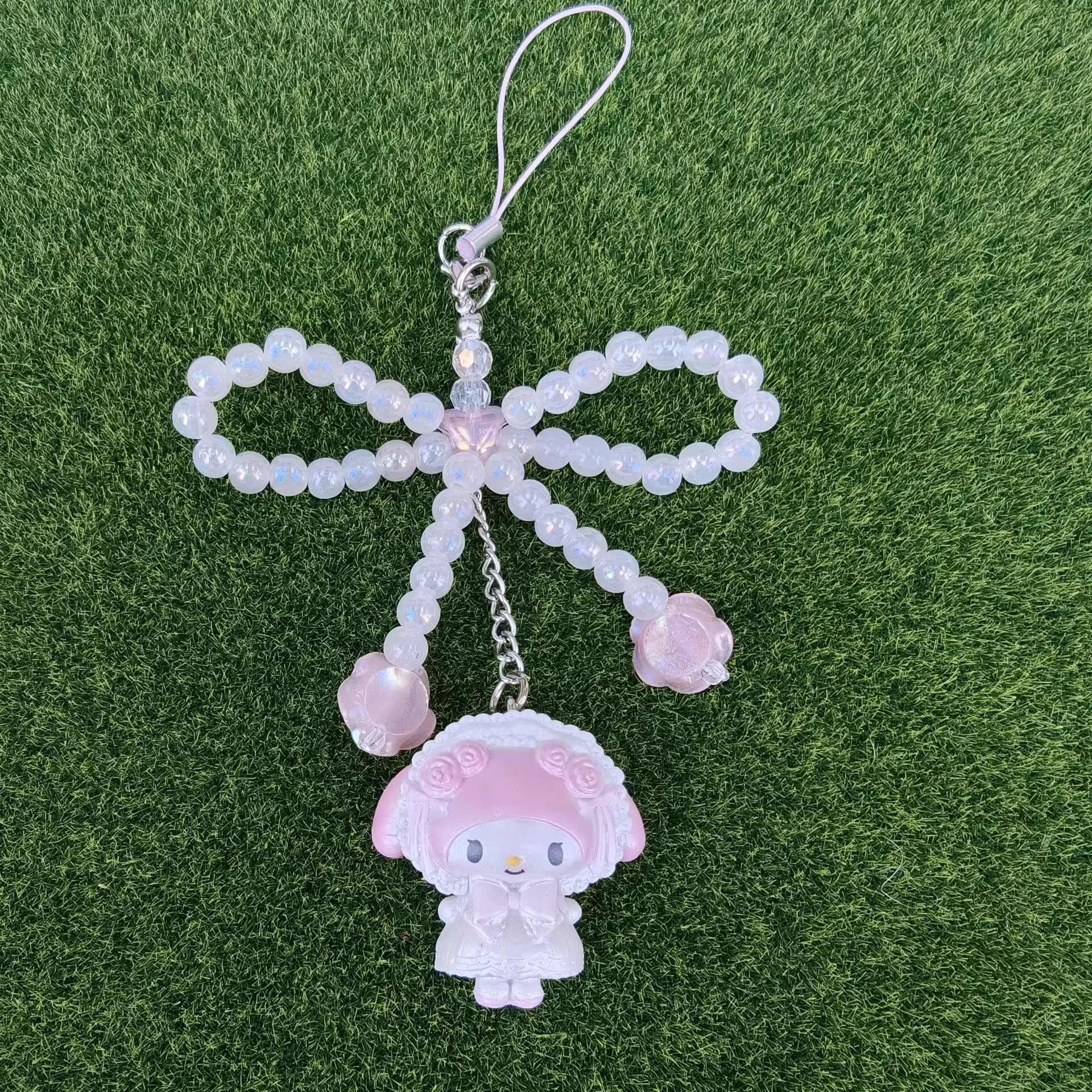 Sanrio Pearl Bow Bonnet Keychain – Hello Kitty & Cinnamoroll Mystery Blind Box Pendant