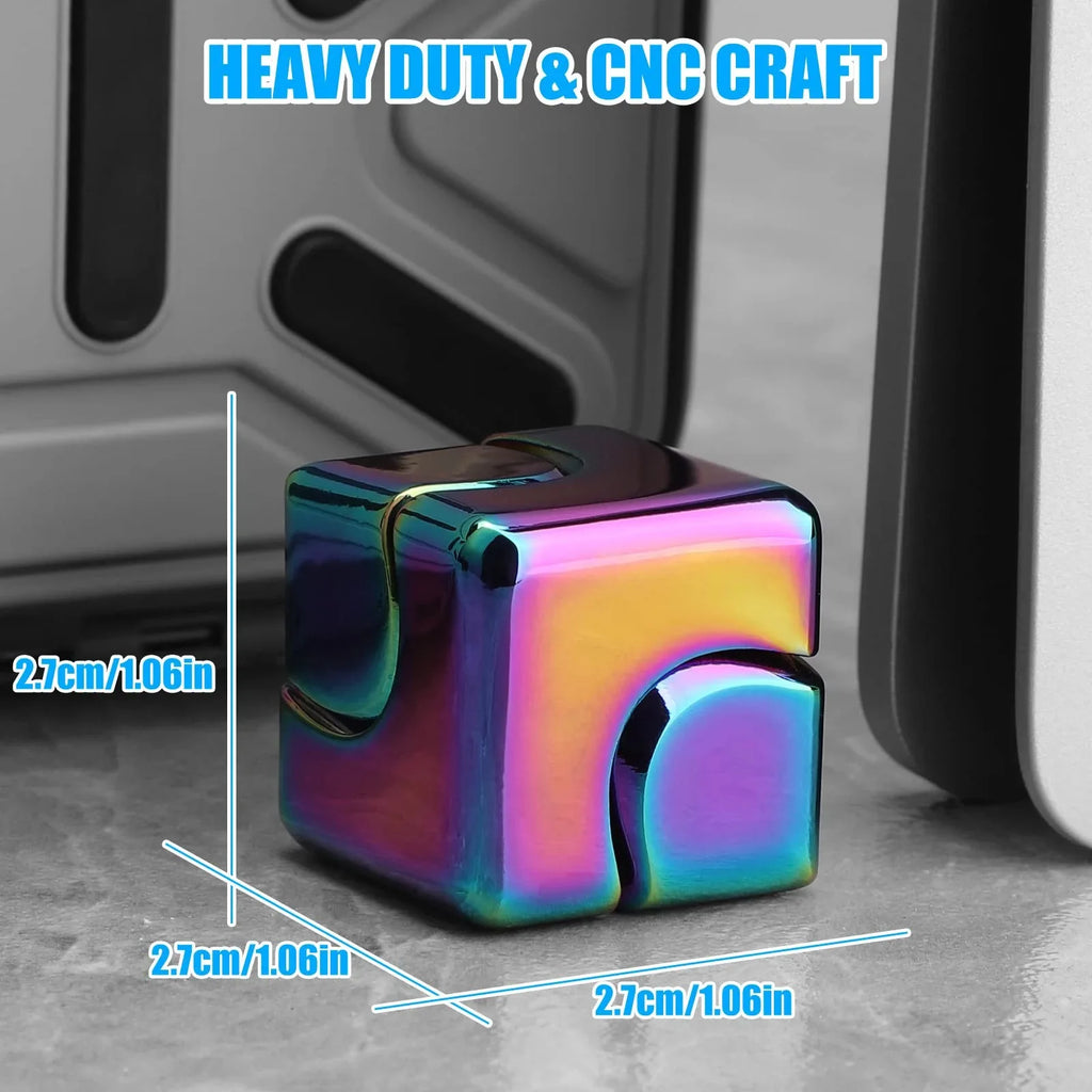 Fidget Spinner Toys Cube Metal Cool Stuff Desk Gadgets Office Toys Small Anxiety Figette Sensory Toy ADHD Tool for Teens Adults
