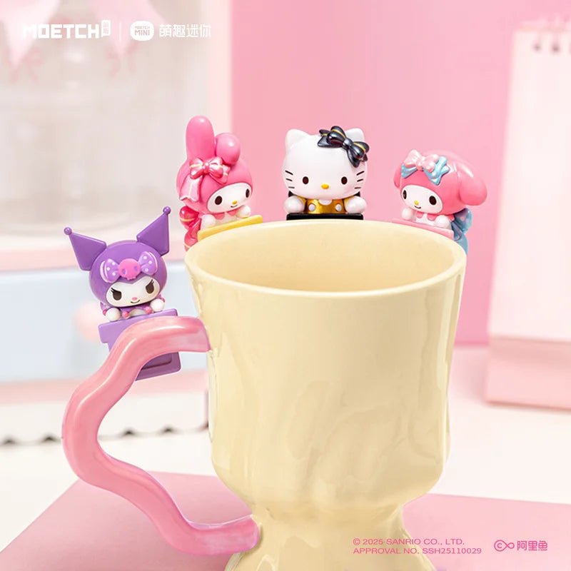 Sanrio Characters Bow Sweetheart Lying Style Clip On Blind Box Hello Kitty My Melody Kuromi Cute Mini Collectible Figurine
