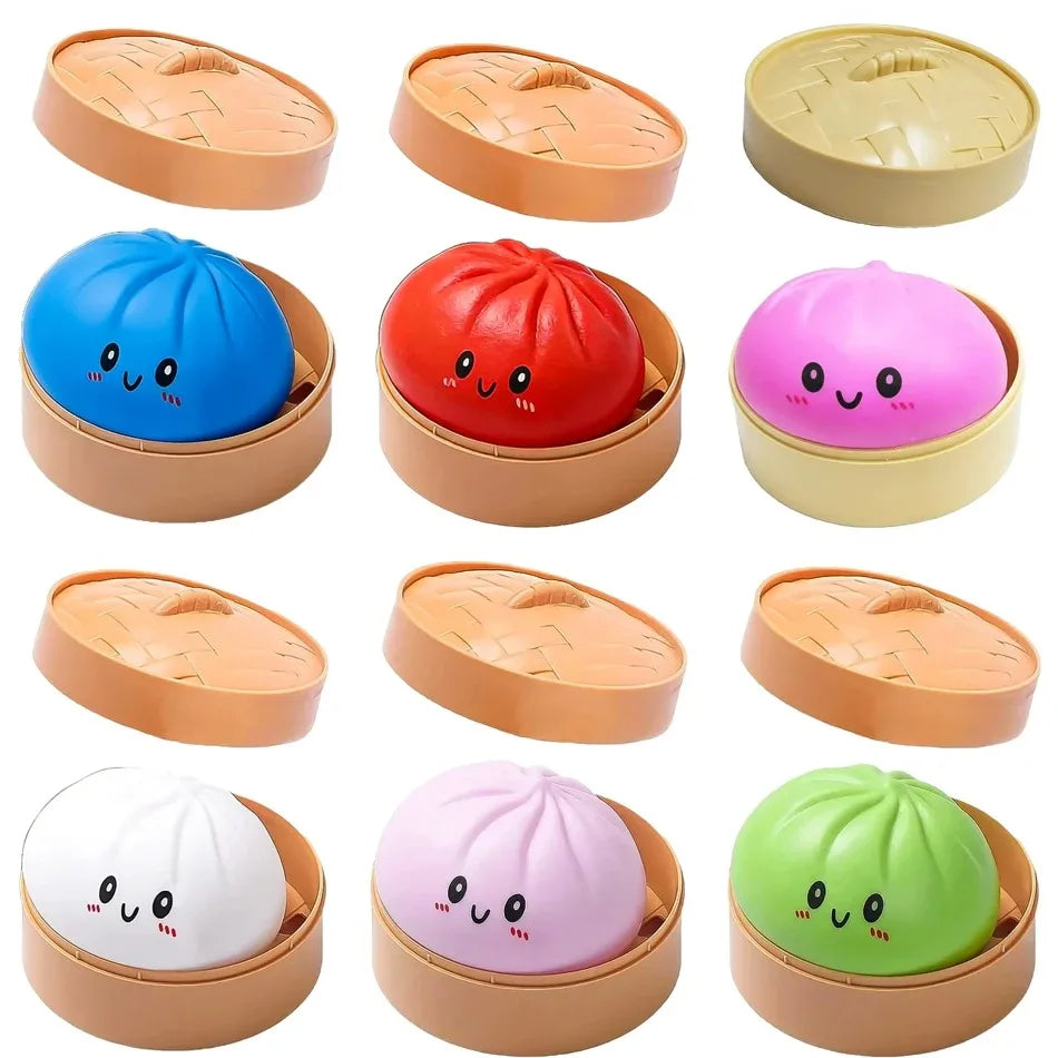 Glitter Dumpling Squishy Set – 6-Style Sensory Squeeze Toy with Box