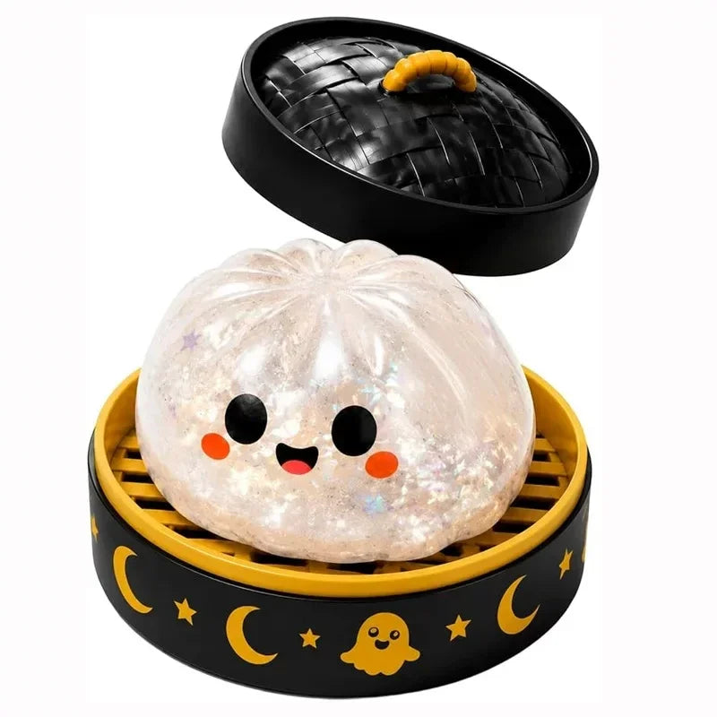 Cartoon Ghost Bun Squishy Toy – Soft Slow-Rising Squeeze Toy | Cute Halloween Ghost Gift & Collectible