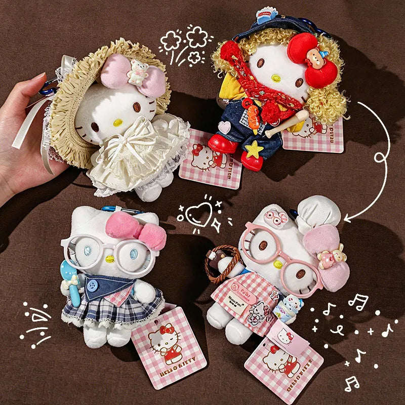 Sanrio Hello Kitty Plush Stuffed Pendant Keychain - 15cm Kawaii Kitty Cat Charm - Birthday Gift
