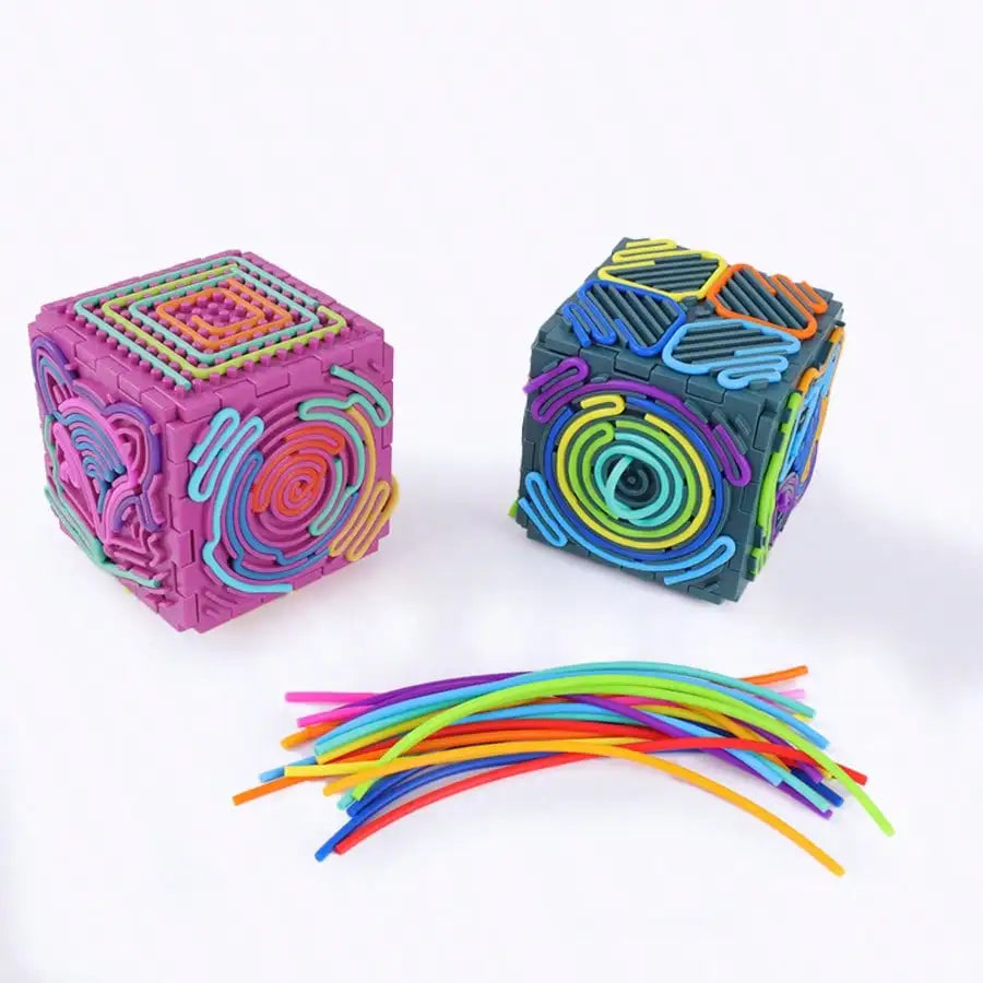 Silicone Sensory Fidget Toys for Kids Adults,3D Sensory Activity Board for Stress,Contains Cords,Silent,Calming, Focus,Fingertip