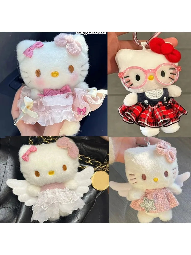 Sanrio Hello Kitty Sunglasses Plush Doll Keychain - Cute KT Cat Keyring Backpack Charm - Birthday Gift