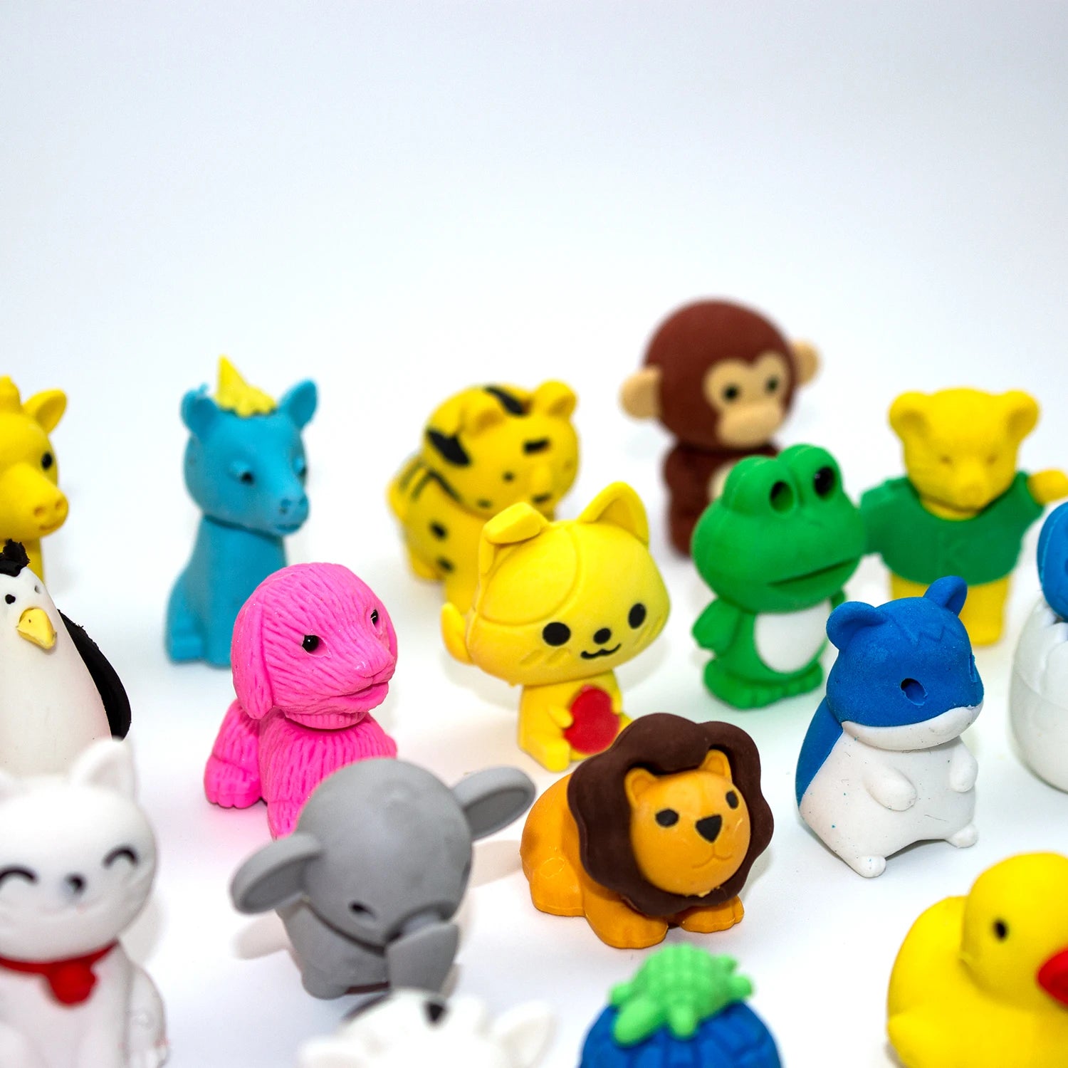 30 Random Cute Animal Erasers, Colorful Mini Erasers, Student Desktop Stationery Supplies, Party Gifts, School Gift Supplies