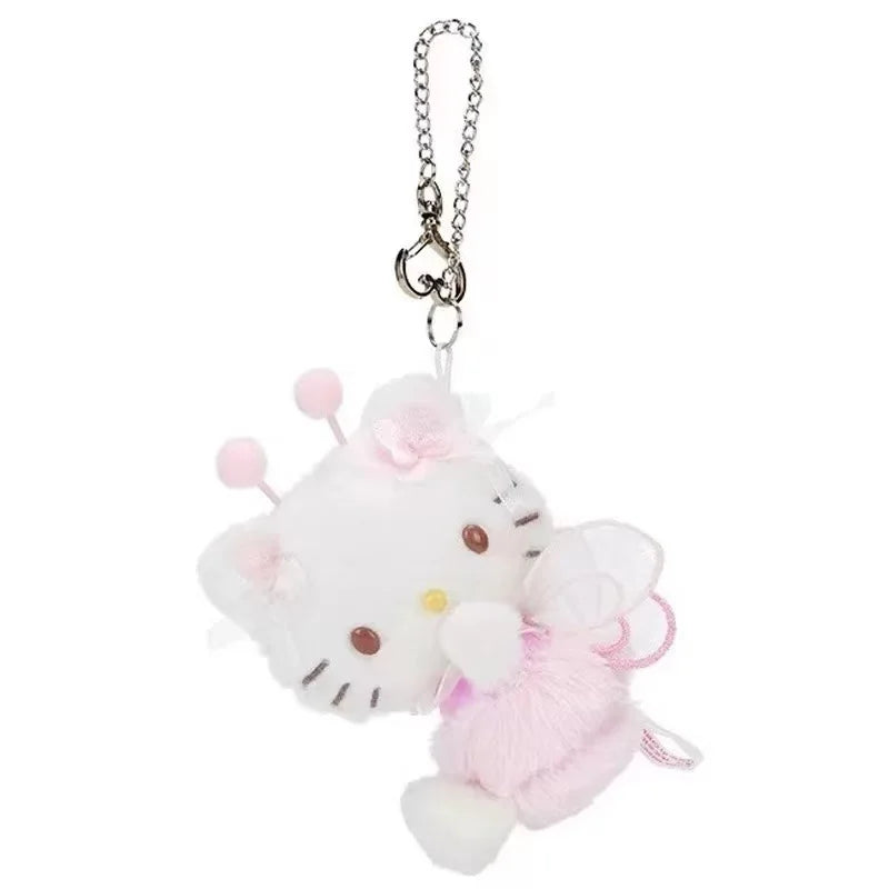 Sanrio Blossom Field Plush Keychain – Kuromi, Cinnamoroll & My Melody Floral Bag Charm