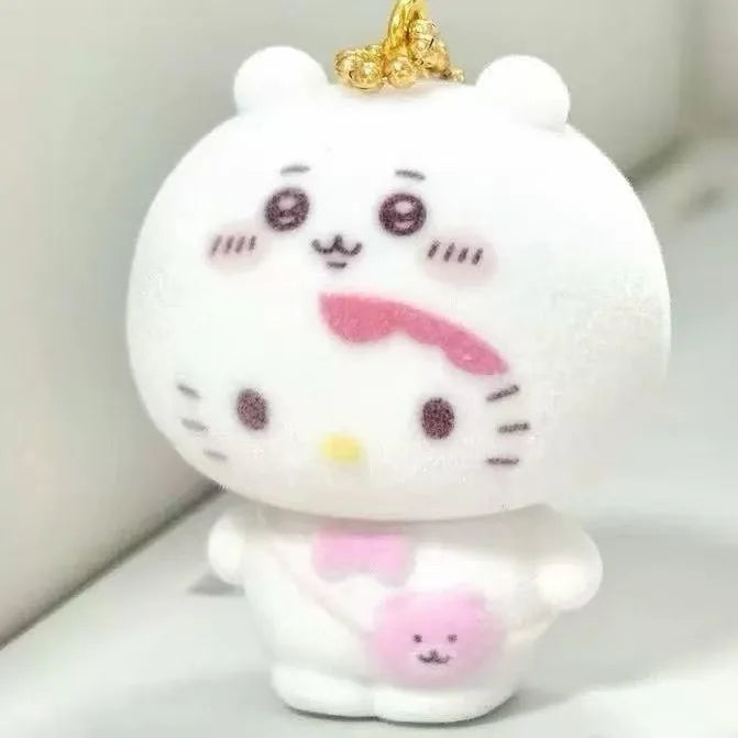Kawaii Sanrio Flocking Keychain – Hello Kitty, Kuromi, My Melody, Pom Pom Purin & Cinnamoroll | Bag Charm Gift