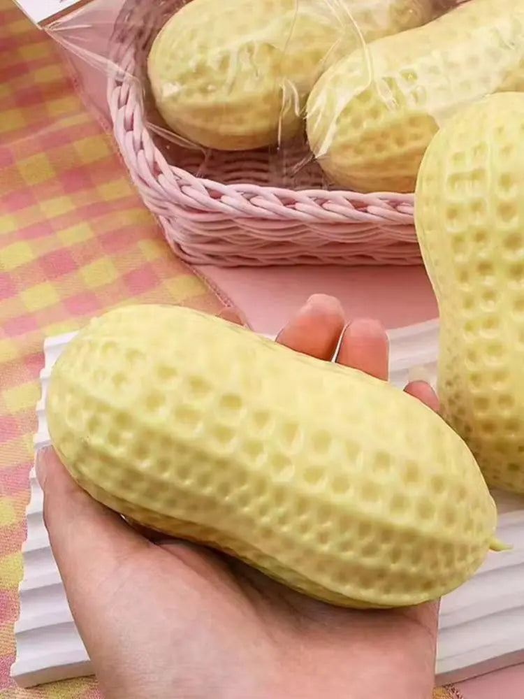 Peanut Squishy Toy - Soft Texture Simulated Food Squishies, Fun Fidget Gift for Kids & Adults, Birthday Party Favors