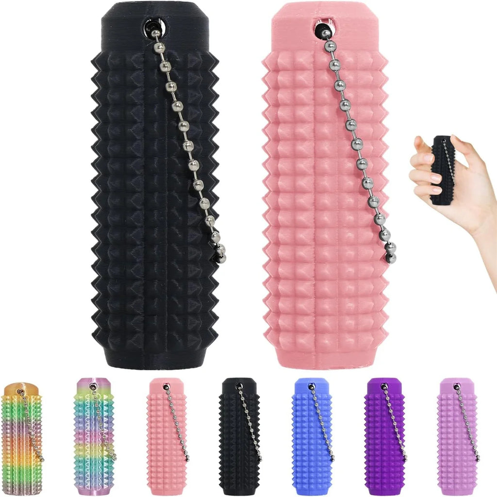 Spiky Fidget Roller Keychain – Calming Sensory Tactile Toy for Adults & Kids