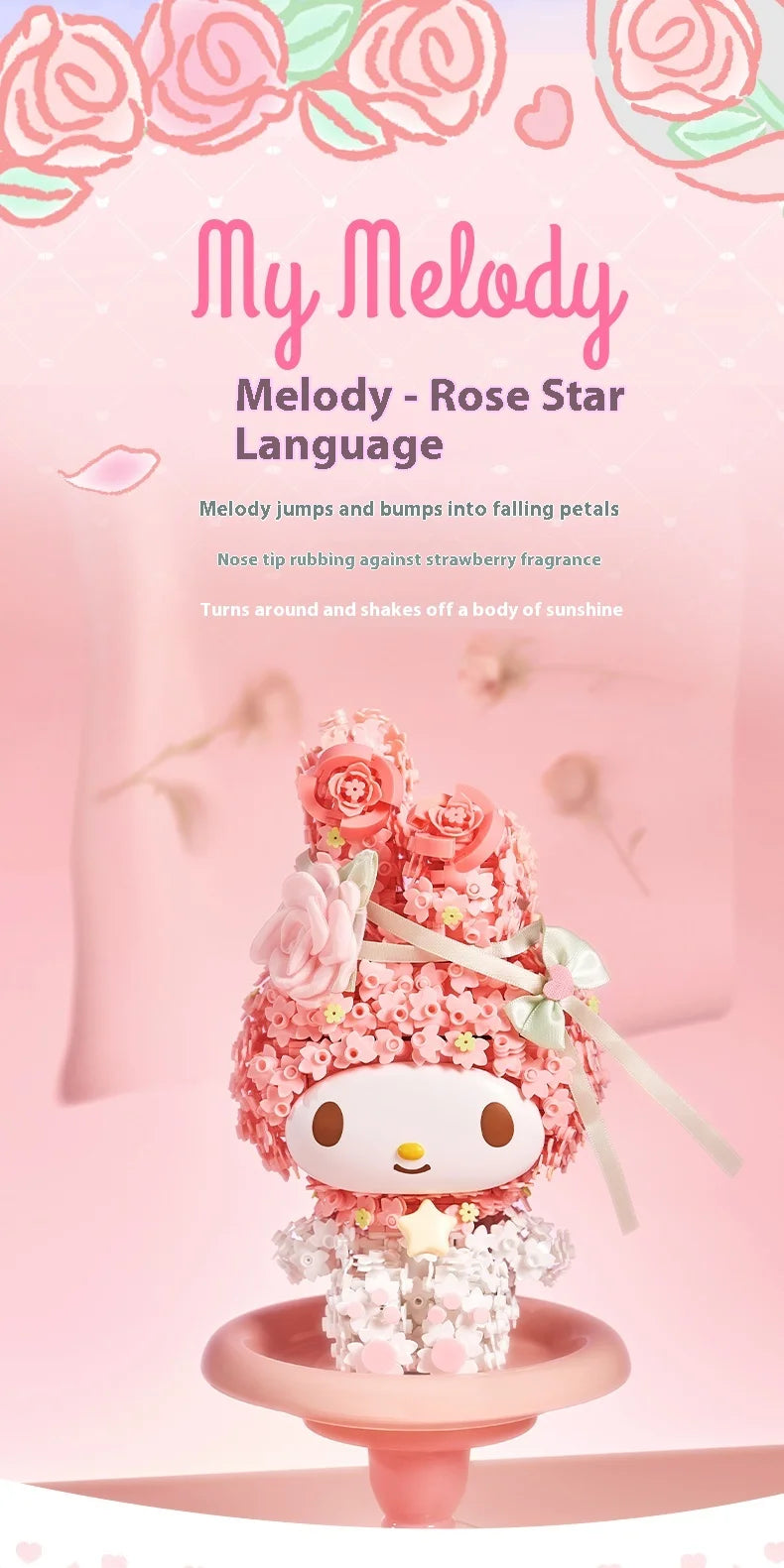 Sanrio Kuromi & Melody Floral Garden Building Blocks Set – Moonlight Club Surprise Puzzle Gift