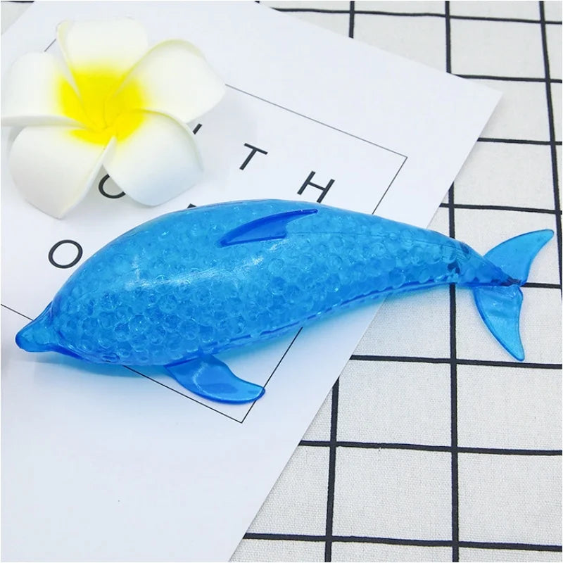 Squishy Shark & Dolphin Squeeze Toys - Soft Stretchy Sea Animal Fidget Toys for Kids & Adults