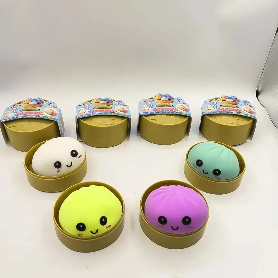 Glitter Dumpling Squishy Set – 6-Style Sensory Squeeze Toy with Box
