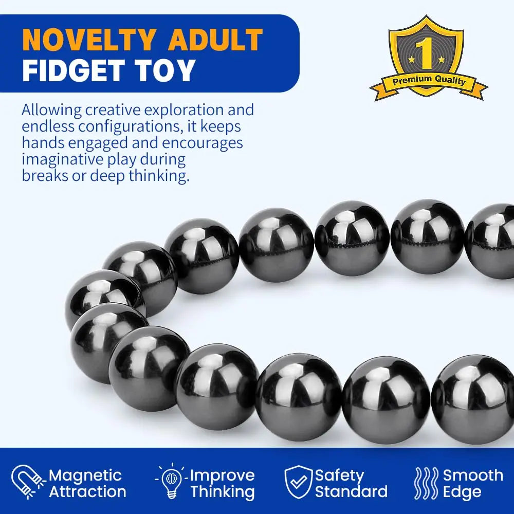 Magnetic Hematite Fidget Ball Roller – Calming Sensory Desk Toy for Adults