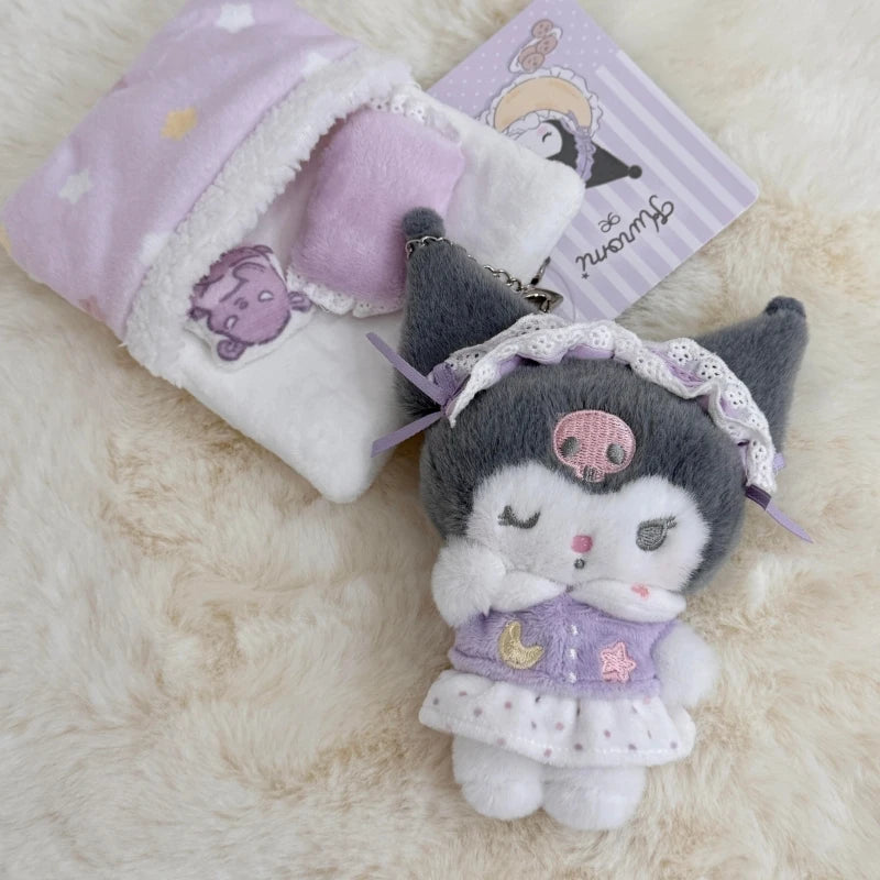 Sanrio Good Night Sleep Plush Keychain – Masyumaro, My Melody & Sweet Piano Sleepy Bag Charm