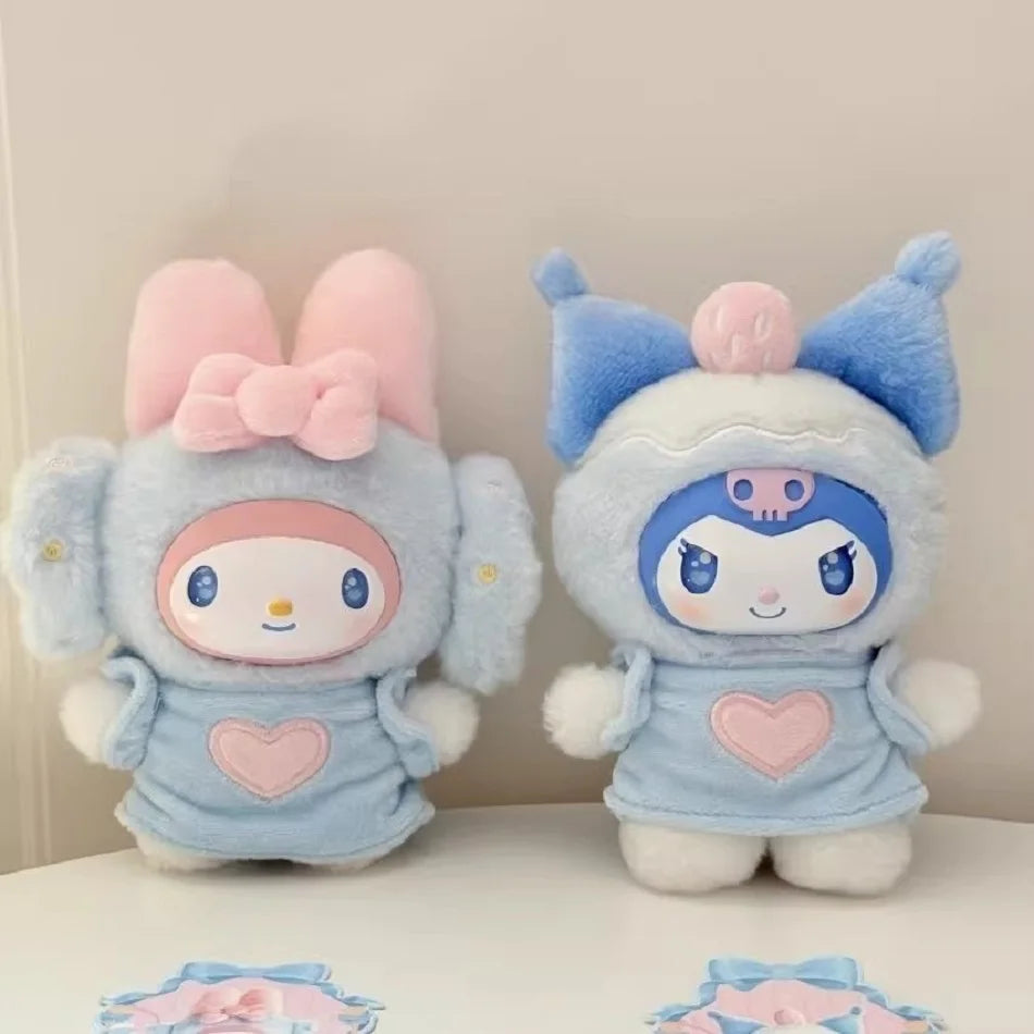 Sanrio Family Fox Island & Blue Flutter Series Vinyl Plush Blind Box Cute Cartoon Hello Kitty Kuromi Pendants Girl Bag Toy Gifts