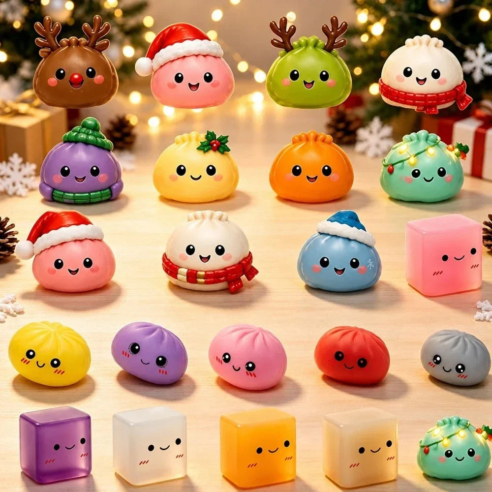 🎄 24-Day Christmas Dumpling Squishy Advent Calendar 🎁✨