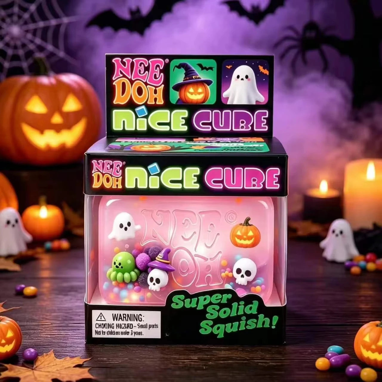 NeeDoh Halloween & Christmas Squishy Sensory Toys - Spider, Pumpkin & Holiday Squeeze Stress Relief Toys