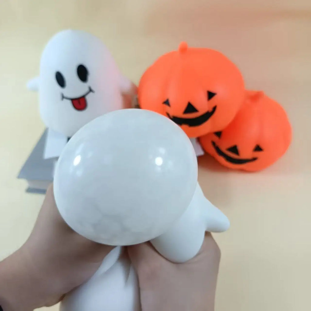 Halloween Ghost & Pumpkin Squishy Toy Set, Slow Rising Stress Relief Fidget Decompression Sensory Toy