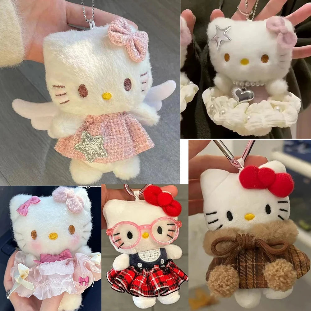 Sanrio Hello Kitty Sunglasses Plush Doll Keychain - Cute KT Cat Keyring Backpack Charm - Birthday Gift