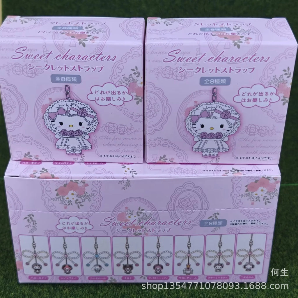 Sanrio Pearl Bow Bonnet Keychain – Hello Kitty & Cinnamoroll Mystery Blind Box Pendant